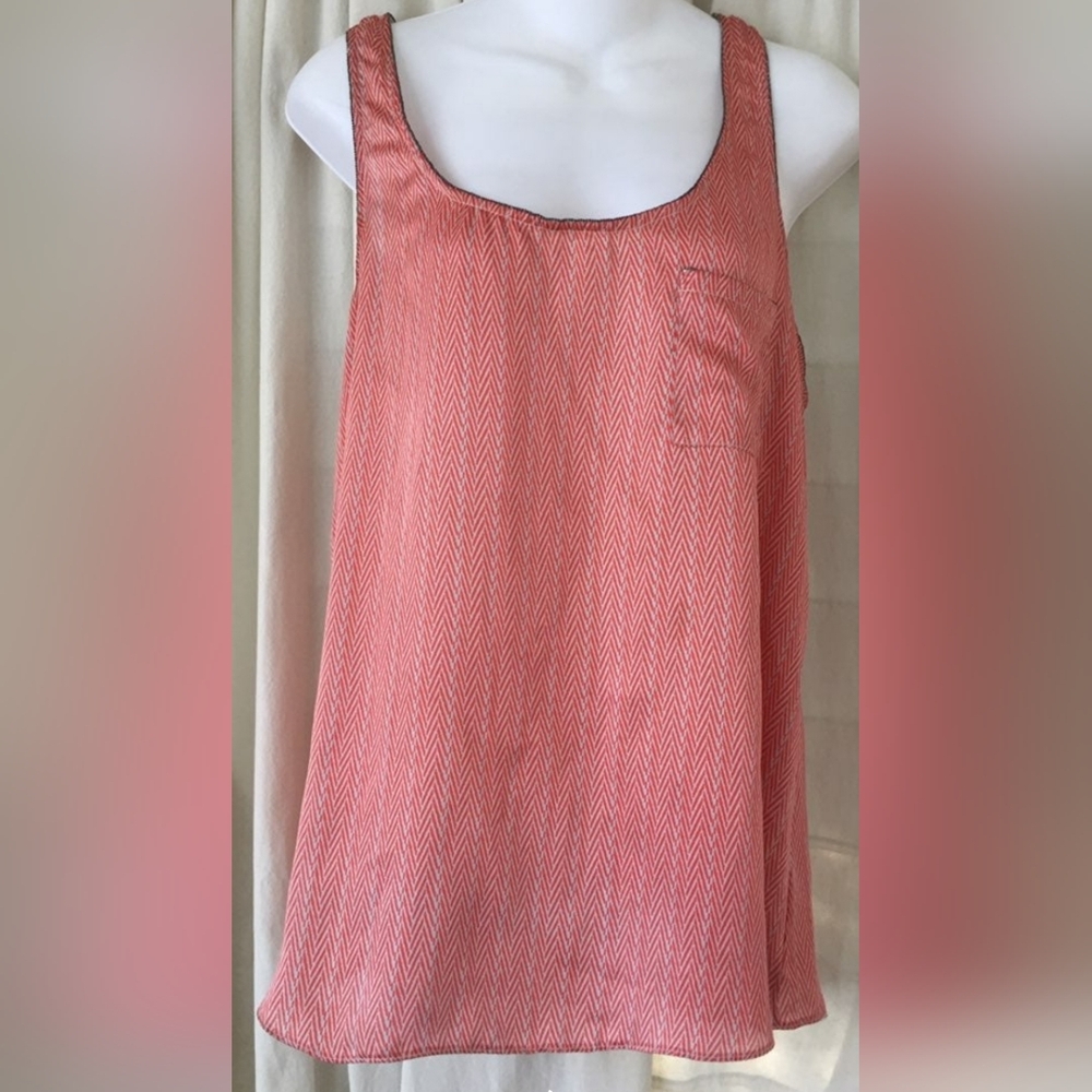 Phanuel Chevron Print Sleeveless Blouse Tank Top Women's Size M Lightweight